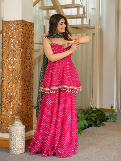 Royal Bandhani Palazzo Set