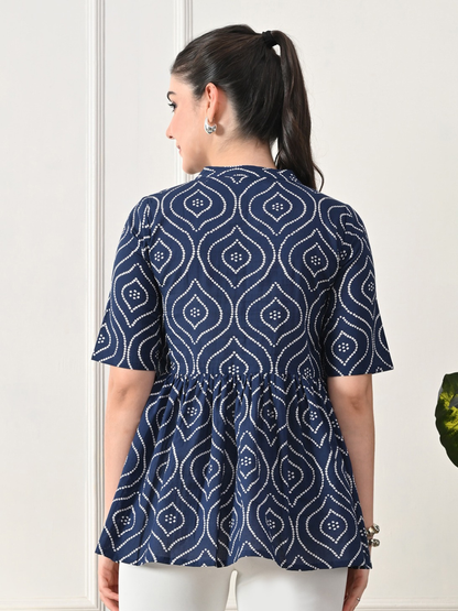 Indigo Breeze Cotton Top