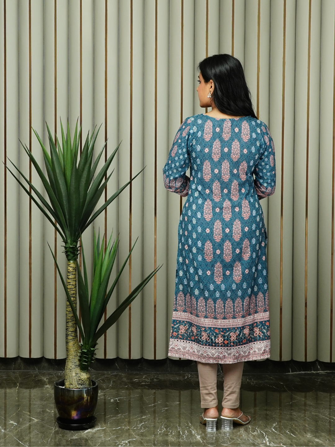 Blue Schiffli Kurti