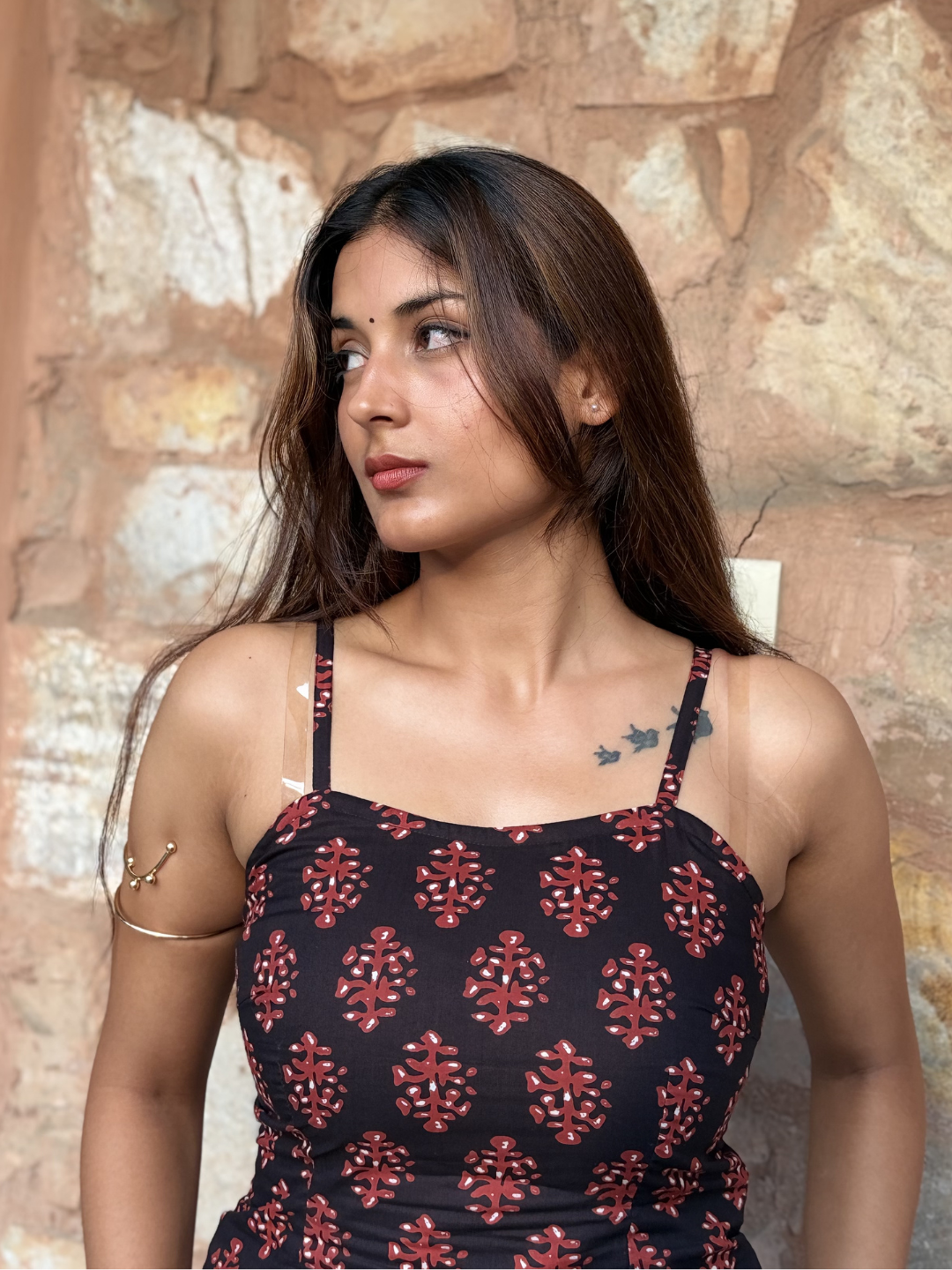 Black Pure Cotton Singlet Short Kurti