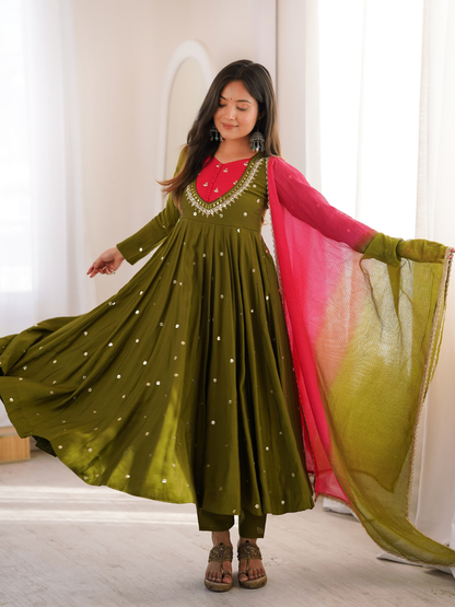 Shimmering Grace Three-Piece Anarkali