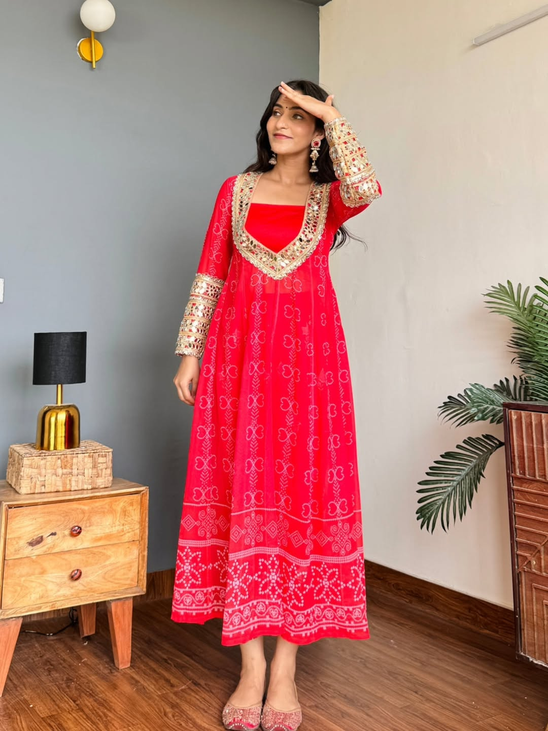 Flowy Mirror Work Co-ord Set
