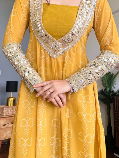 Flowy Mirror Work Co-ord Set