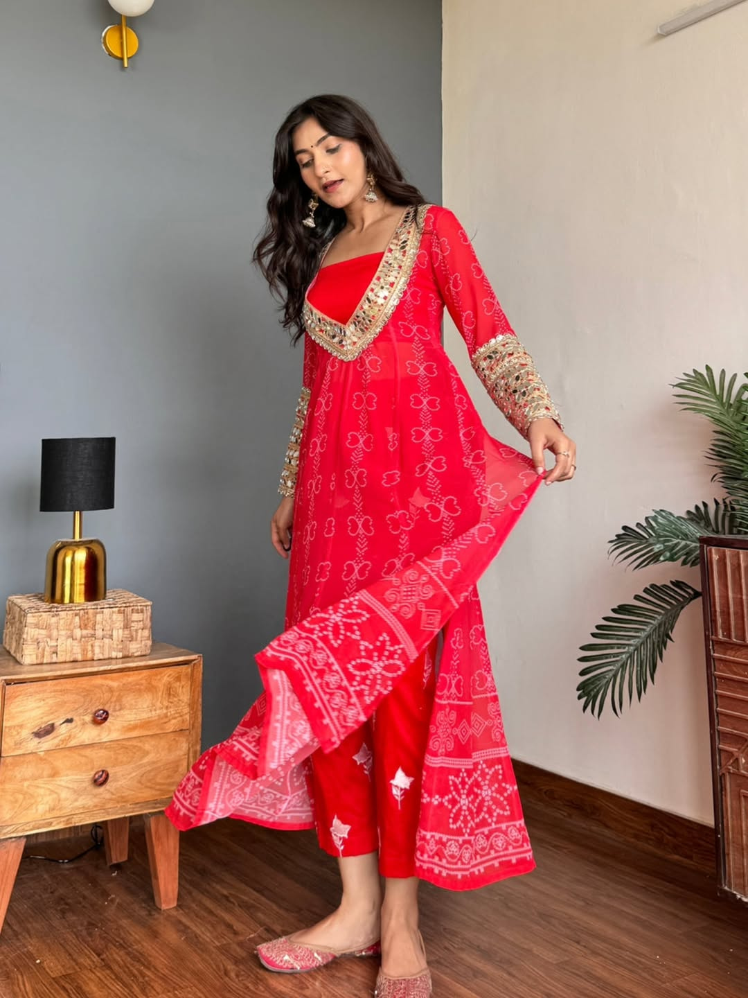 Flowy Mirror Work Co-ord Set