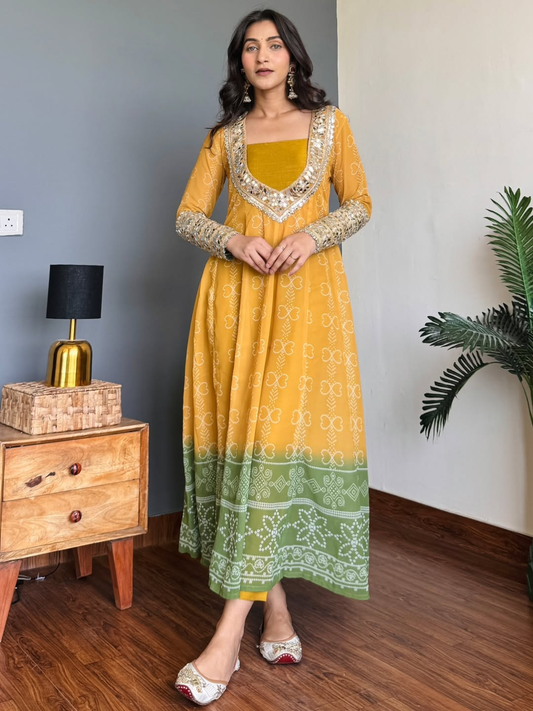 Flowy Mirror Work Co-ord Set