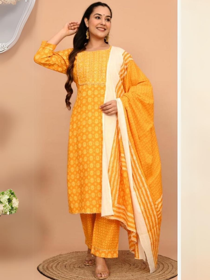 Yellow Embroidered Dupatta Set