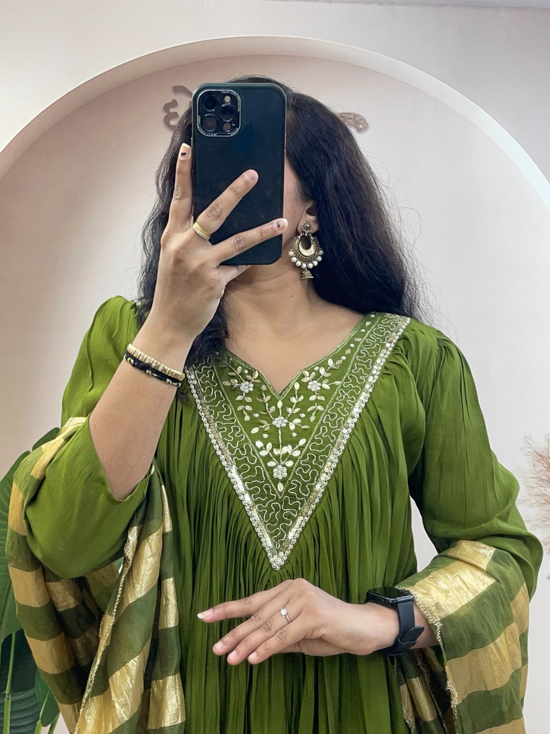 Mul Chanderi Kurta Set with Zari Dupatta