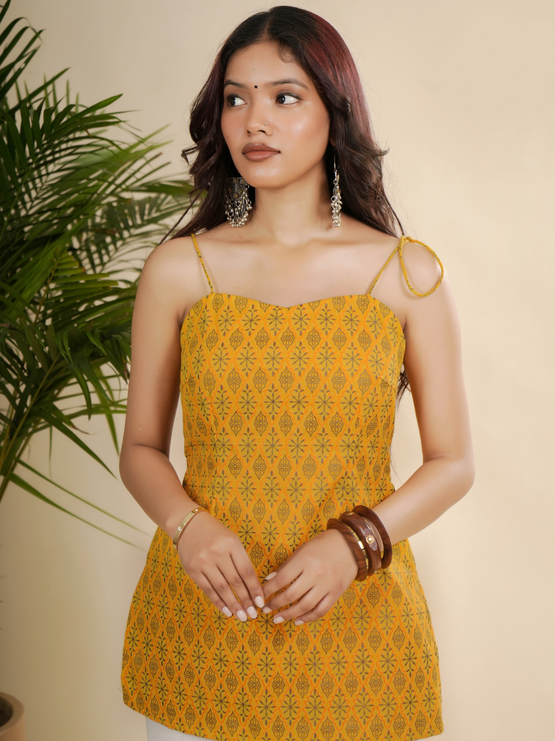 Mustard Corset Kurti