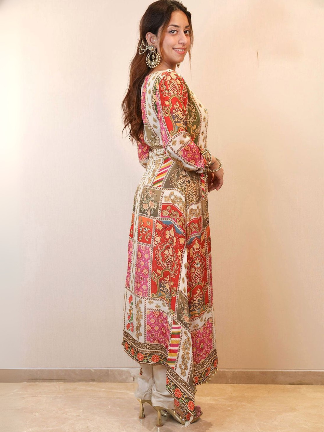 Chinon Silk Digital Print Dupatta Set