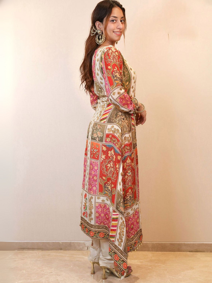 Chinon Silk Digital Print Dupatta Set