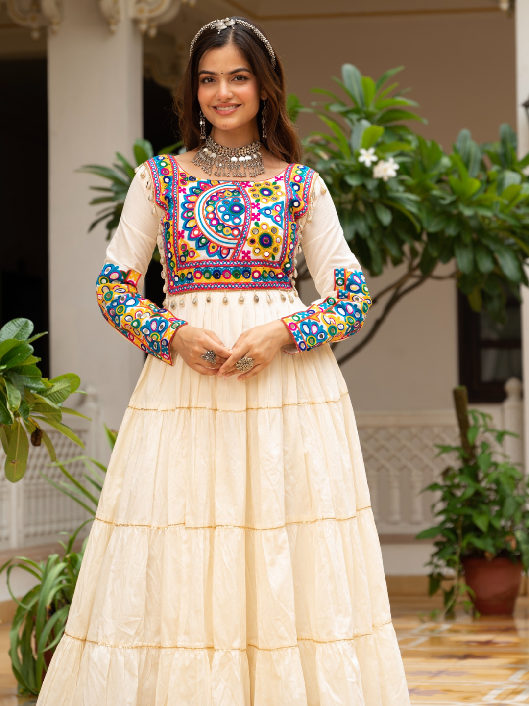 Kutchi Grace Flared Navratri Gown