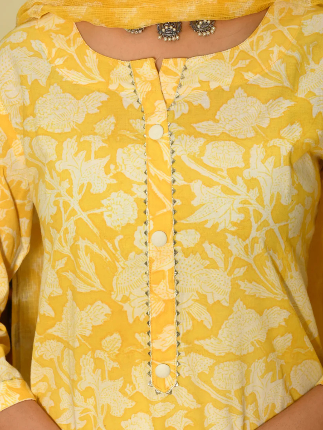 Pastel Charm Hand-Block Suit Set