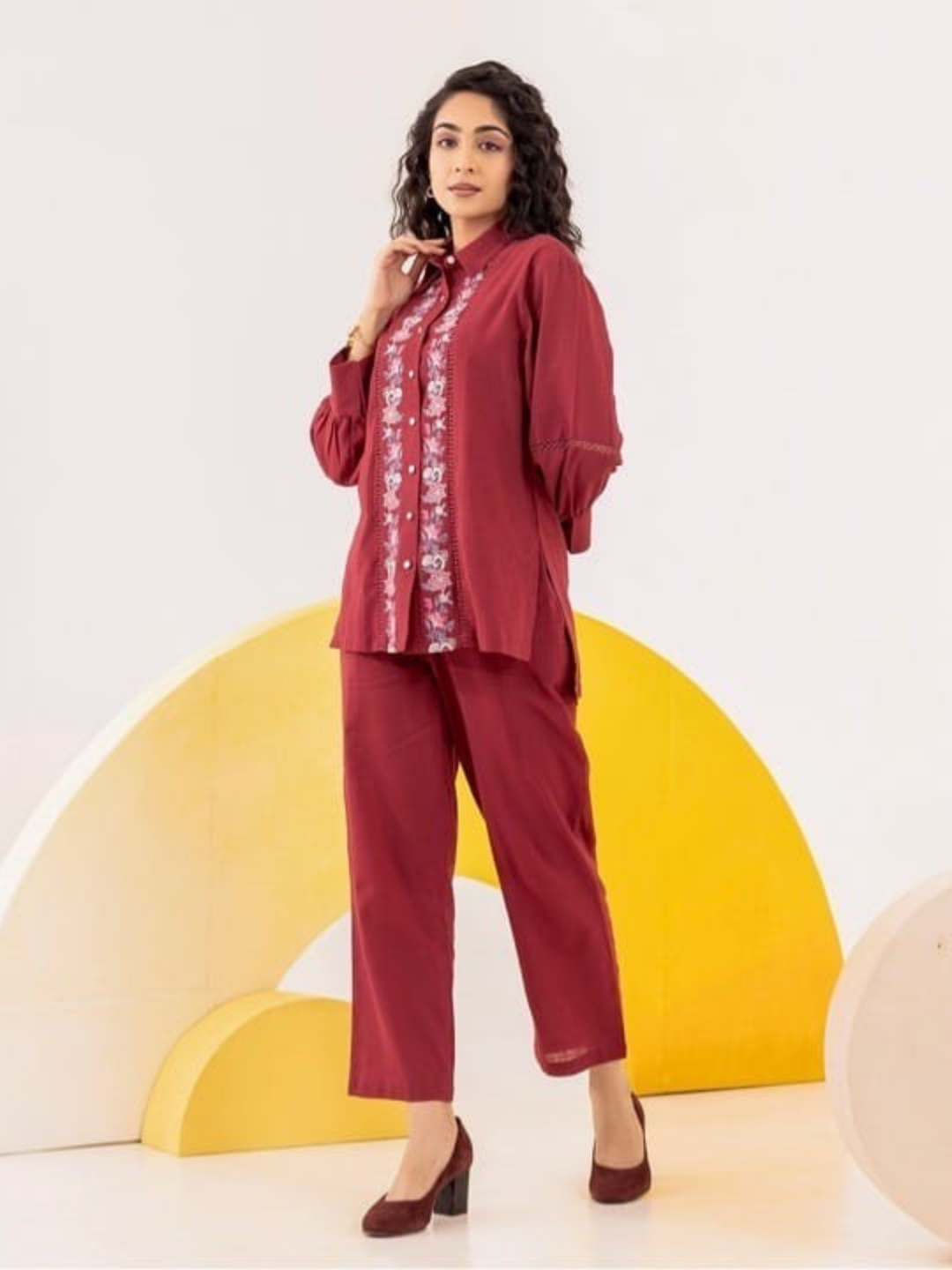 Rust Elegant Cotton Co-Ord Set
