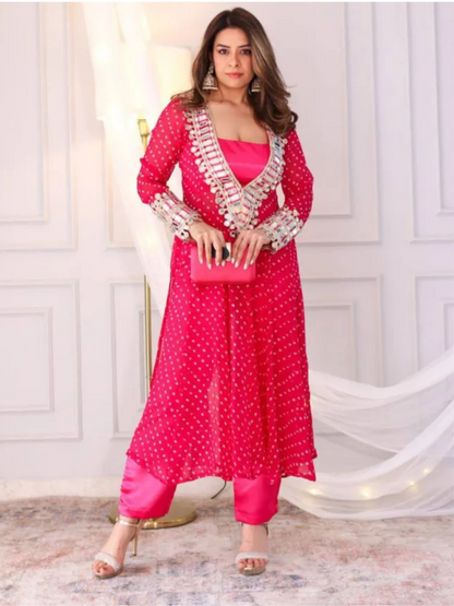 Mirror Magic Kurta Set with Bustier