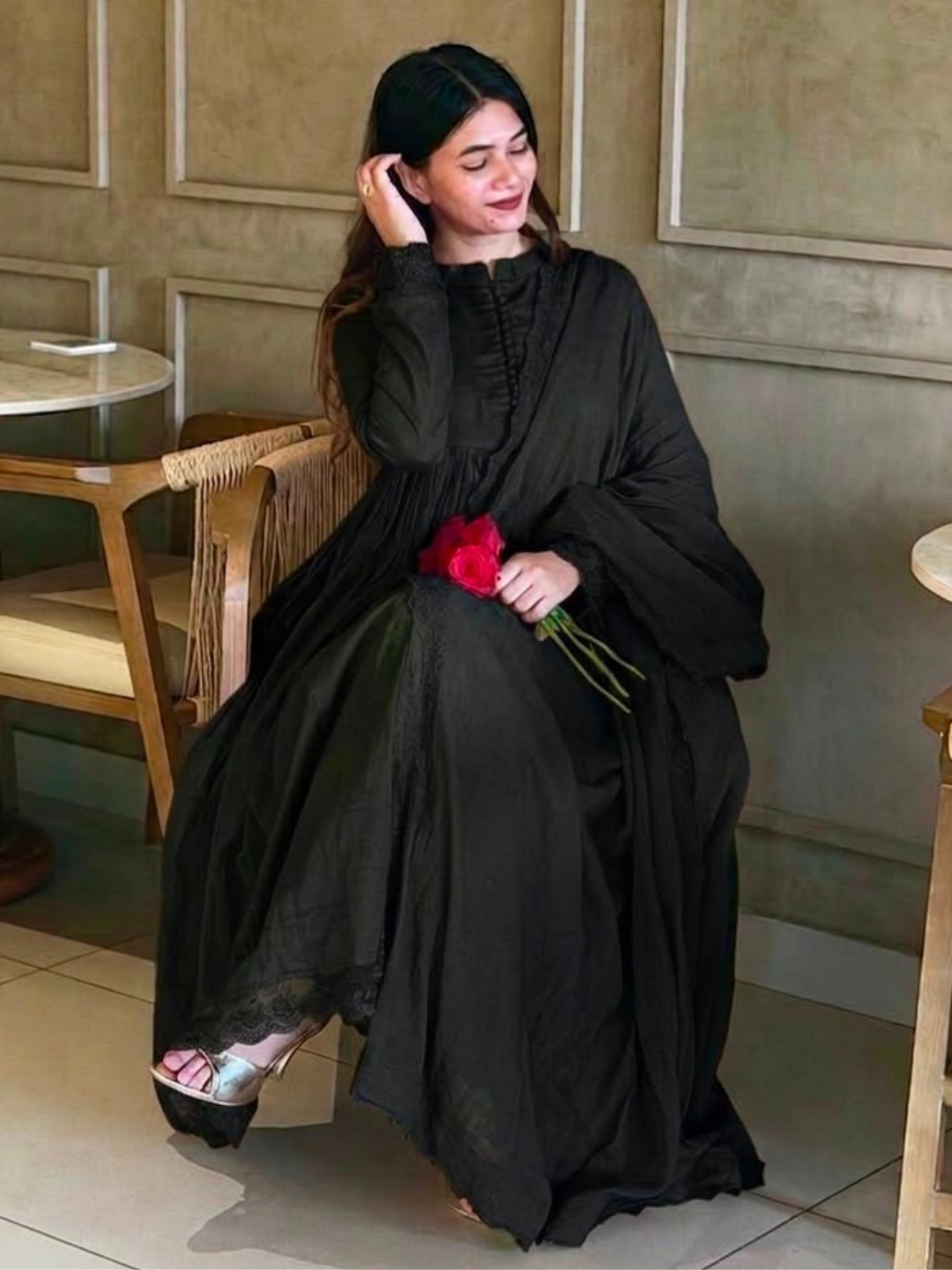 Classic Elegance in Roman Silk Dupatta Set