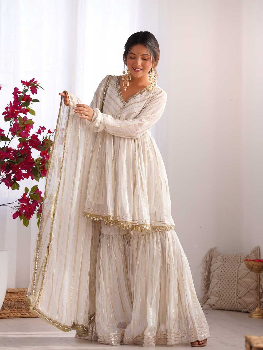 Mul Chanderi Sharara Set