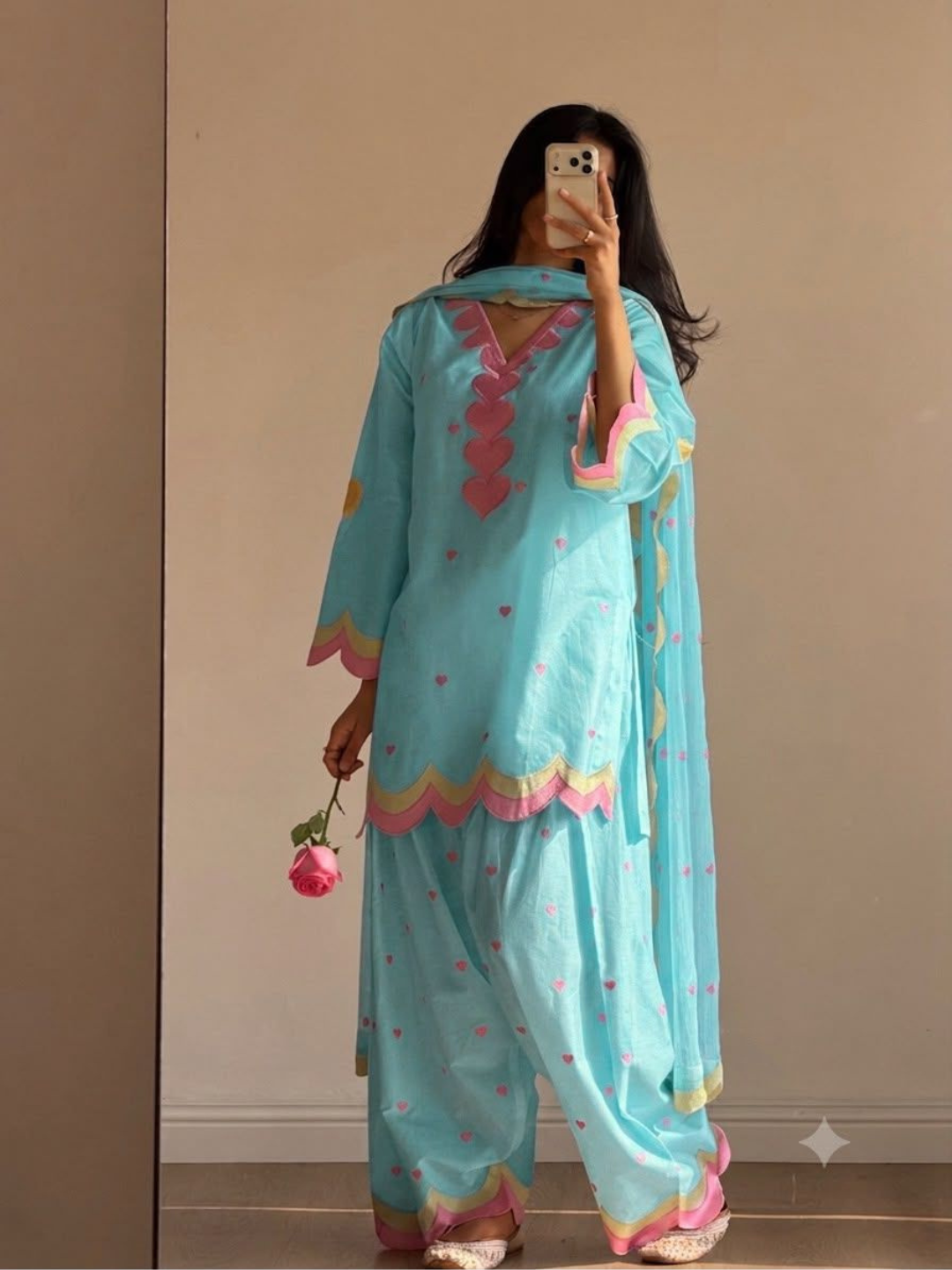 Farsi Mul Chanderi Salwar Set