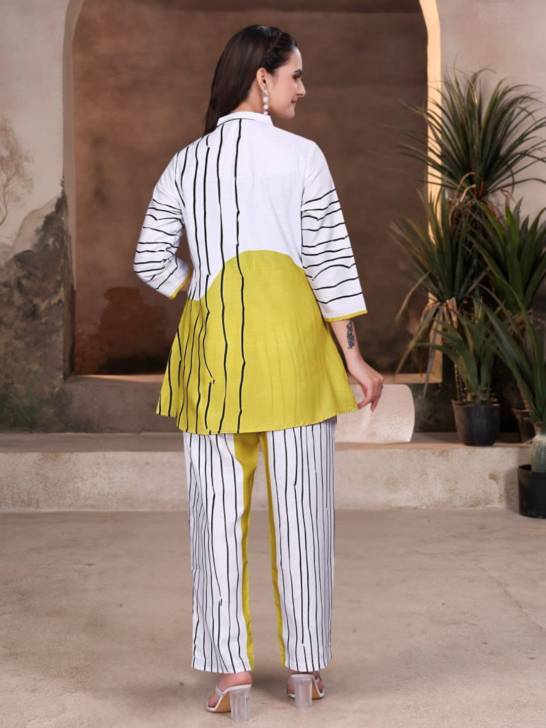 Bold in Balance Co-ord Set with Artistic Stripes