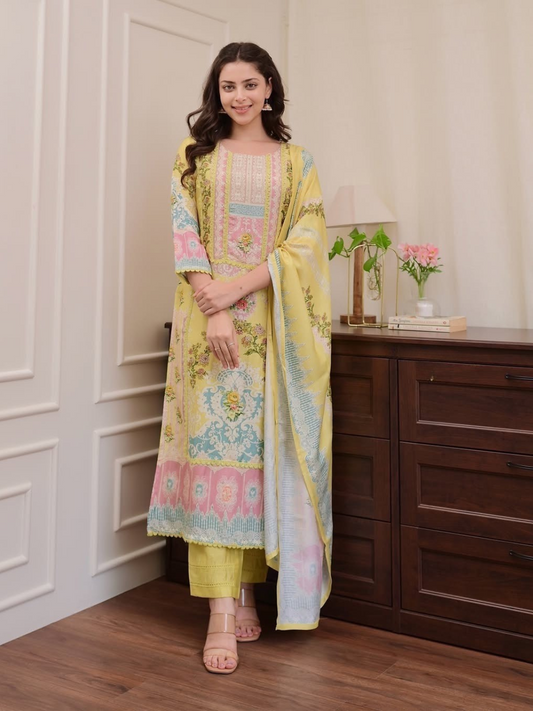 Sunshine And Pastels Soft Loom Dupatta Set