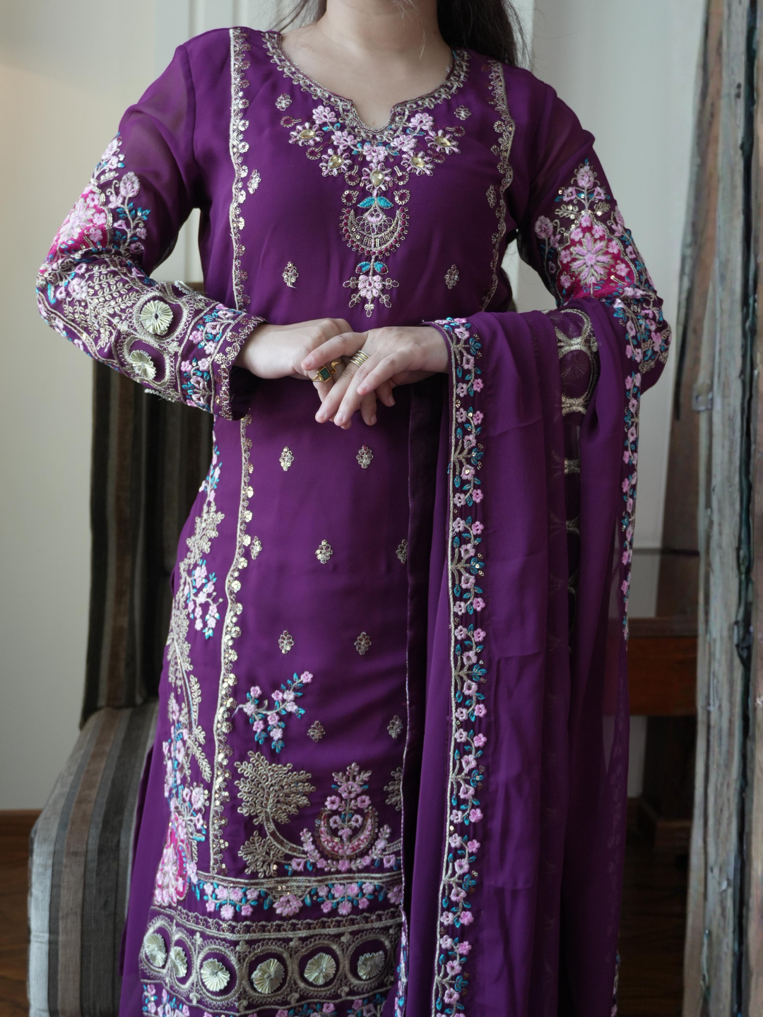 Celestial Floral Georgette Suit