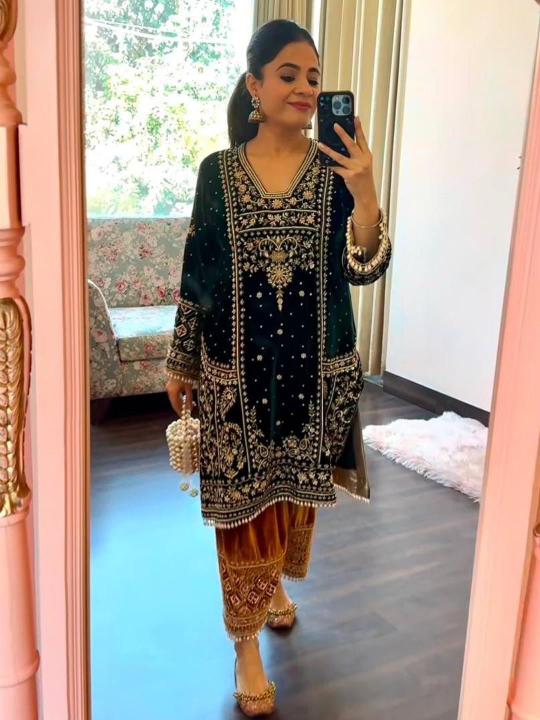 Emerald Velvet Suit Set