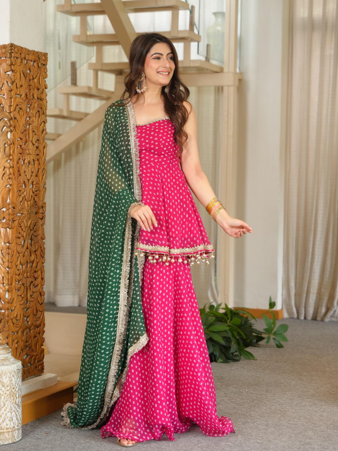 Royal Bandhani Palazzo Set
