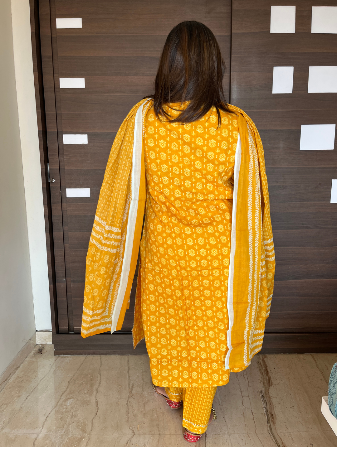 Yellow Embroidered Dupatta Set