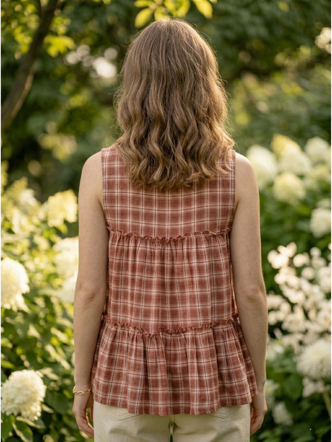 Linen Cotton Co-ord Set in Earthy Checks