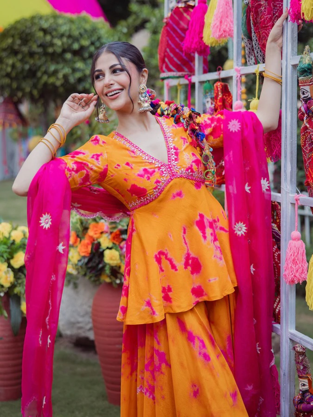 Sunlit Sorbet Crepe Dupatta Set