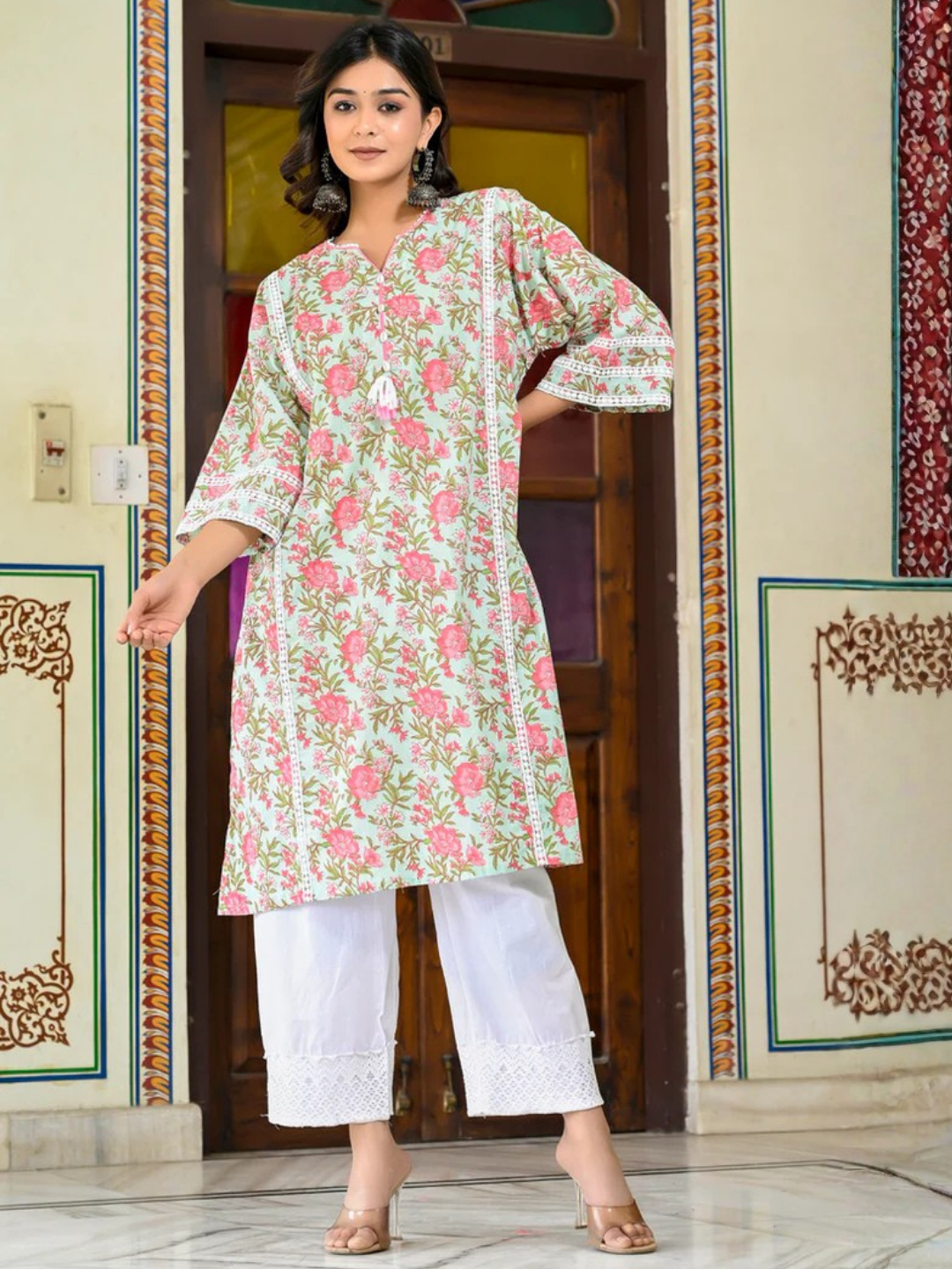 Breezy Bloom Cotton Chogha Set