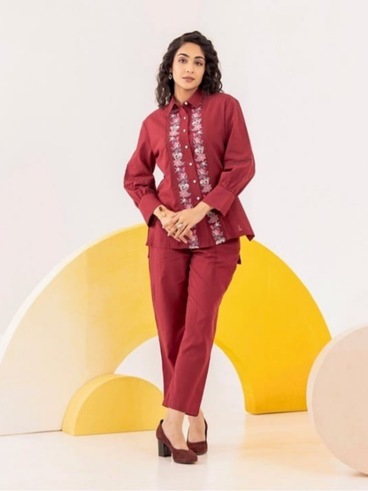 Rust Elegant Cotton Co-Ord Set