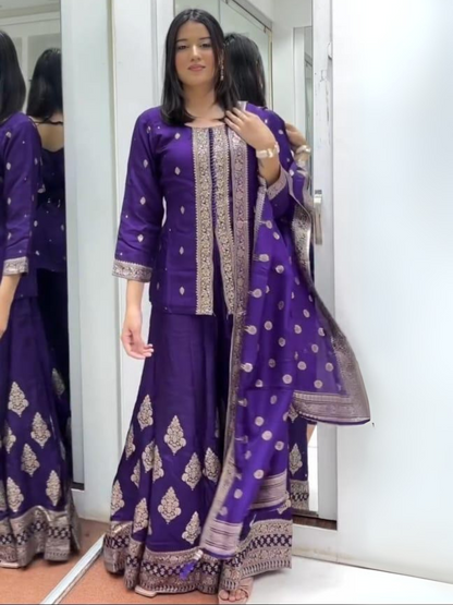 Banarasi Silk Sharara Set