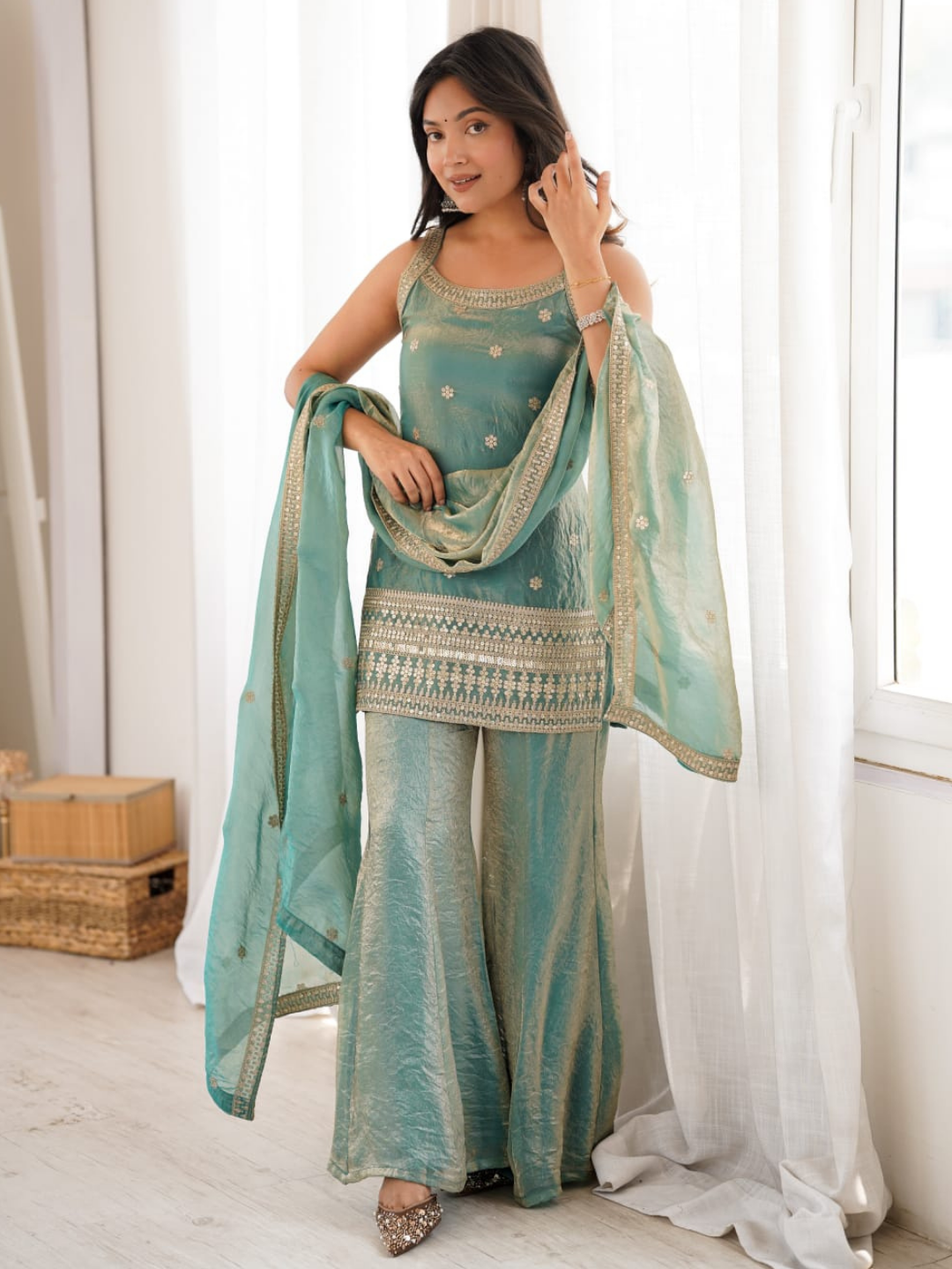 Shimmer & Grace Fendi Silk Sharara Set