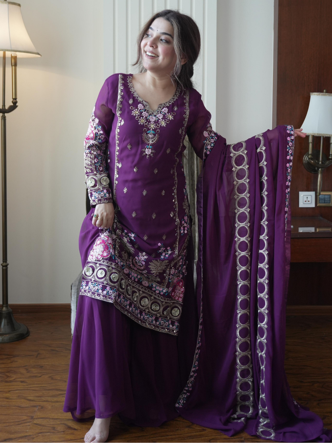 Celestial Floral Georgette Suit
