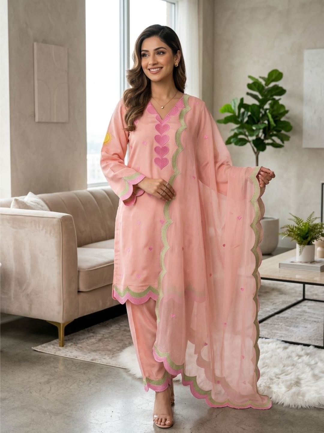 Farsi Mul Chanderi Salwar Set