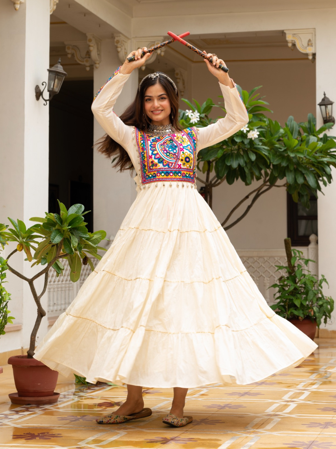 Kutchi Grace Flared Navratri Gown