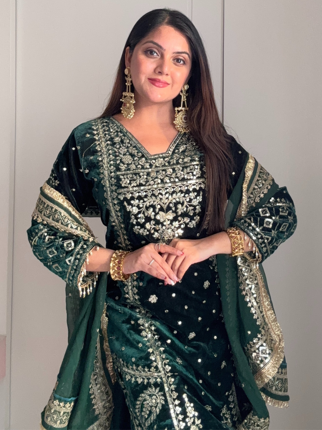 Emerald Velvet Suit Set