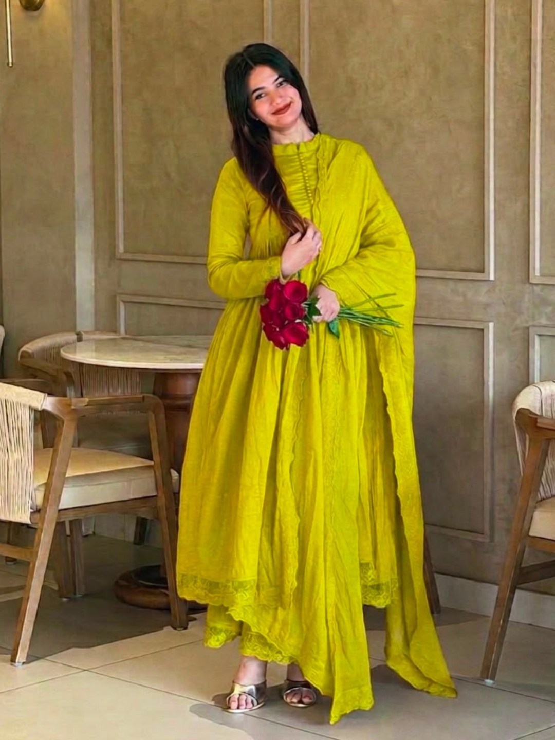 Classic Elegance in Roman Silk Dupatta Set