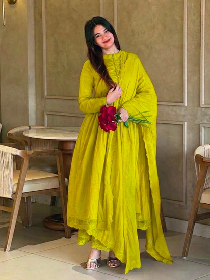Classic Elegance in Roman Silk Dupatta Set