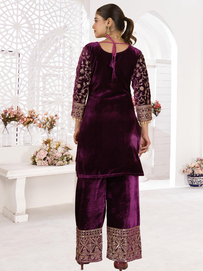 Regal Velvet Ensemble with Heavy Handwork
