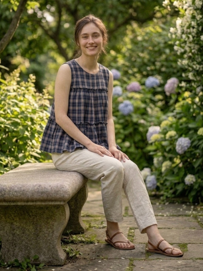 Linen Cotton Co-ord Set in Earthy Checks