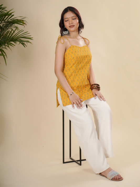 Mustard Corset Kurti