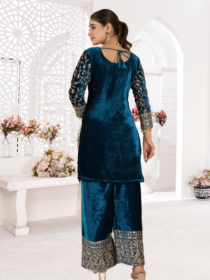 Regal Velvet Ensemble with Heavy Handwork