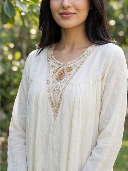 Timeless Ivory Co-ord with Soft Festive Accents