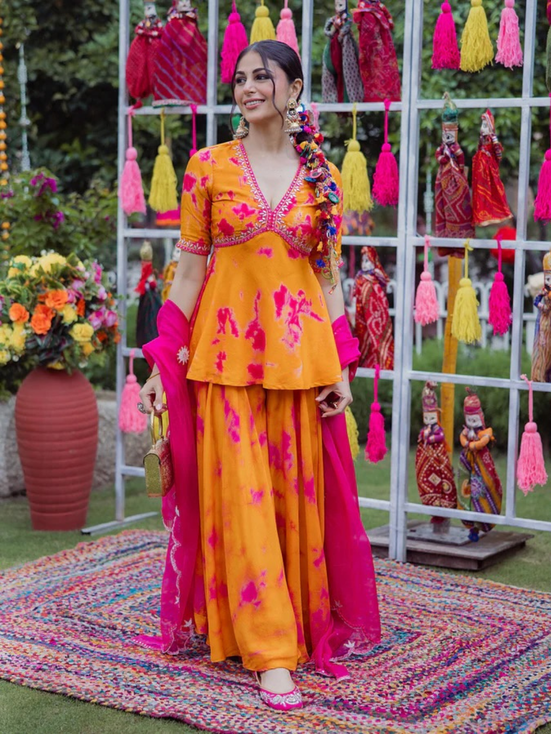 Sunlit Sorbet Crepe Dupatta Set
