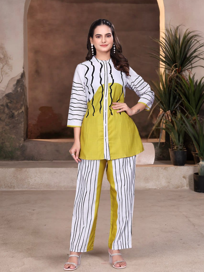 Bold in Balance Co-ord Set with Artistic Stripes
