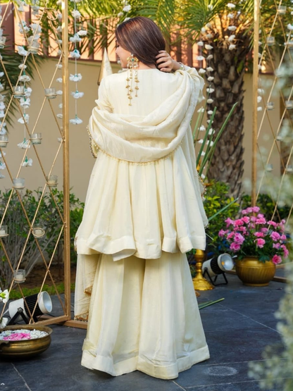 Radiant Reflections Off-White Sharara