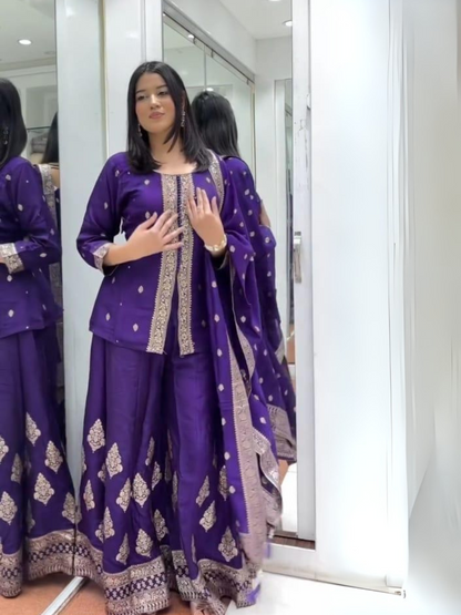 Banarasi Silk Sharara Set