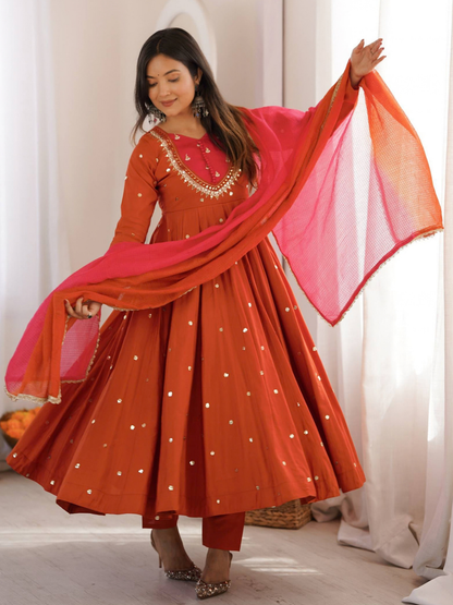 Shimmering Grace Three-Piece Anarkali