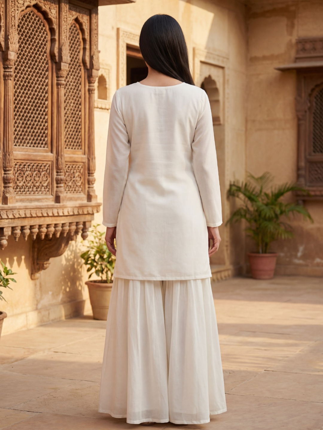 Timeless Ivory Co-ord with Soft Festive Accents